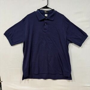 VTG KSE Gold Polo Shirt Men's 2XL Navy Blue‎ Made in USA 100% Cotton